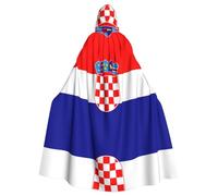 POEZJZW Cape longue à capuche unisexe avec drapeau de la République de Croatie pour Halloween, cosplay, costume à capuche