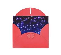 POEZJZW Carte de vœux vierge en papier nacré avec enveloppe rouge à motifs étoiles brillantes pour anniversaire, mariage, fête d'invitation