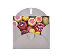 POEZJZW Carte de vœux vierge en papier nacré avec image de fruits - Convient pour un anniversaire, une fête de mariage - Avec enveloppe grise