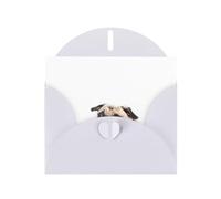 POEZJZW Carte de vœux vierge en papier nacré avec motif carlin - Pour anniversaire, mariage, fête - Avec enveloppe blanche