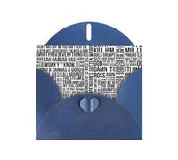 POEZJZW Carte de vœux vierge en papier nacré avec motif citations de jeu pour anniversaire, mariage, invitation avec enveloppe bleue