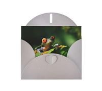 POEZJZW Carte de vœux vierge en papier nacré avec motif grenouille de la paix pour anniversaire, mariage, invitation avec enveloppe grise