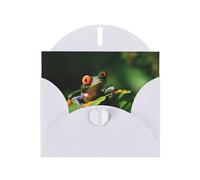 POEZJZW Carte de vœux vierge en papier nacré avec motif grenouille de la paix pour anniversaire, mariage, invitation avec enveloppe blanche
