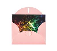 POEZJZW Carte de vœux vierge en papier nacré avec motif notes de musique colorées pour anniversaire, mariage, fête d'invitation avec enveloppe rose