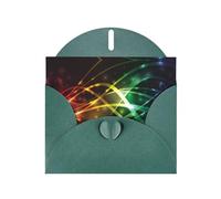 POEZJZW Carte de vœux vierge en papier nacré avec motif notes de musique colorées pour anniversaire, mariage, fête, invitation avec enveloppe vert foncé