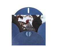 POEZJZW Carte de vœux vierge en papier nacré avec motif poules - Pour anniversaire, mariage, fête - Avec enveloppe bleue