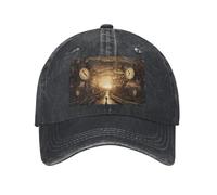 POEZJZW Casquette de baseball à motif horloge pour hommes et femmes, chapeaux de cowboy réglables, chapeaux de soleil unisexes noirs