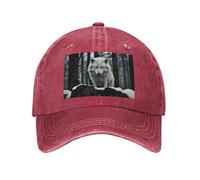 POEZJZW Casquette de baseball à motif loup solitaire pour homme et femme - Chapeaux de cowboy réglables - Chapeaux de soleil unisexes - Noir, Rouge, taille unique