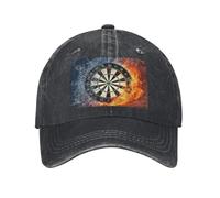 POEZJZW Casquette de baseball classique à motif de cible de fléchettes - En coton délavé - Taille réglable - Chapeau de soleil d'été unisexe pour homme et femme - Noir, Noir , Taille unique