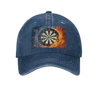 POEZJZW Casquette de baseball classique à motif de cible de fléchettes - En coton délavé - Taille réglable - Chapeau de soleil d'été unisexe pour homme et femme - Noir, bleu marine, Taille unique