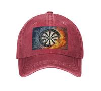 POEZJZW Casquette de baseball classique à motif de cible de fléchettes - En coton délavé - Taille réglable - Chapeau de soleil d'été unisexe pour homme et femme - Noir, Rouge, Taille unique