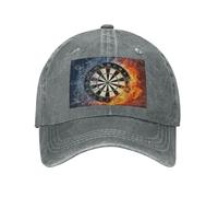 POEZJZW Casquette de baseball classique à motif de cible de fléchettes - En coton délavé - Taille réglable - Chapeau de soleil d'été unisexe pour homme et femme - Noir, gris, Taille unique