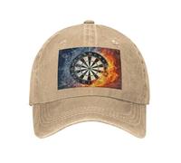 POEZJZW Casquette de baseball classique à motif de cible de fléchettes - En coton délavé - Taille réglable - Chapeau de soleil d'été unisexe pour homme et femme - Noir, naturel, Taille unique