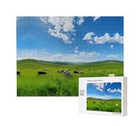 Poezjzw Casse-tête vache lait pour adulte 500 pièces puzzle en bois pour la famille ami décoration murale art mural 50,4 x 38,1 cm