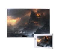 Poezjzw Castle In The Waves Puzzle classique en bois 1000 pièces Décoration d'intérieur moderne Jeu intellectuel 75 x 50 cm