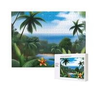 Poezjzw Ciel tropical écologie adulte puzzle classique 500 pièces puzzle en bois moderne décoration d'intérieur jeu intellectuel 52 x 38 cm