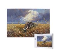 Poezjzw Clever Elephant Puzzle classique en bois 1000 pièces Décoration d'intérieur moderne Jeu intellectuel 75 x 50 cm