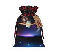 POEZJZW Cosmic Saturn Sac cadeau avec cordon de serrage Idéal pour Noël, anniversaires, fêtes, etc