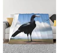 POEZJZW Couverture en flanelle à bec pointu avec motif aigle à tête blanche 203,2 x 152,4 cm, pour canapé, canapé, soirée cinéma, camping et voyage