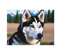 POEZJZW Couverture en flanelle à motif chien husky 203 x 152,4 cm pour canapé-lit, canapé, soirée cinéma, camping et voyage