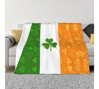 POEZJZW Couverture en flanelle à motif drapeau irlandais 101,6 x 76,2 cm pour canapé, lit, camping, voyage