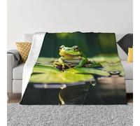 POEZJZW Couverture en flanelle à motif grenouilles - 127 x 101,6 cm - Couverture en peluche super douce pour canapé, canapé, camping et voyage