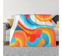 POEZJZW Couverture en flanelle à motif ligne colorée pour lit de 101,6 x 76,2 cm pour hommes, femmes et enfants Couverture en peluche super douce