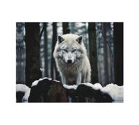 POEZJZW Couverture en flanelle à motif loup solitaire - 203,2 x 152,4 cm - Couverture en peluche super douce pour canapé, lit, canapé, camping et voyage