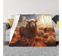 POEZJZW Couverture en flanelle à motif mouton australien pour lit, 152,4 x 127 cm, couverture en peluche super douce pour homme, femme et enfant