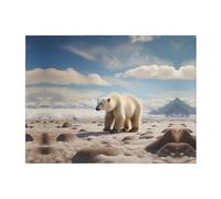 POEZJZW Couverture en flanelle à motif ours polaire debout 152,4 x 127 cm pour canapé, lit, camping, et voyage