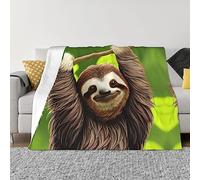 POEZJZW Couverture en flanelle à motif paresseux mignon pour lit de 127 x 101 cm pour hommes, femmes et enfants Couverture en peluche super douce