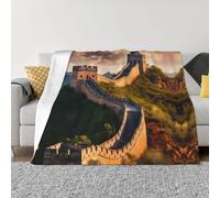 POEZJZW Couverture en flanelle à motif The Great Wall Of China - 152,4 x 127 cm - Couverture en peluche super douce pour canapé, lit, canapé, camping et voyage