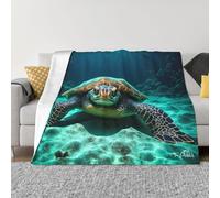 POEZJZW Couverture en flanelle à motif tortue de mer, légère et confortable, ultra douce et chaude, en micro polaire, pour lit, canapé, salon, 127 x 101,6 cm