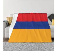 POEZJZW Couverture en flanelle avec motif drapeau de l'Arménie - 152,4 x 127 cm - Pour canapé, lit, camping, voyage