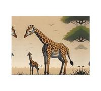 POEZJZW Couverture en flanelle motif girafe mère et enfant 101,6 x 76,2 cm pour canapé, lit, soirée cinéma, camping et voyage