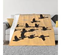POEZJZW Couverture en flanelle motif oies d'automne volant du sud 127 x 101,6 cm, couverture en peluche super douce pour canapé, lit, canapé, camping et voyage