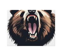 POEZJZW Couverture en flanelle motif tête d'ours hurlant 127 x 101,6 cm pour canapé, canapé, soirée cinéma, camping et voyage