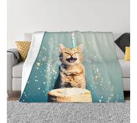 POEZJZW Couverture en flanelle super douce à motif chat de combat pour canapé, lit, camping, voyage, 127 x 101,6 cm