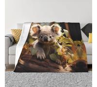 POEZJZW Couverture en flanelle super douce à motif koala mignon pour canapé, lit, camping, voyage, 152,4 x 127 cm