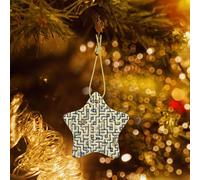 Poezjzw Décoration de Noël en céramique à motif de carte au trésor labyrinthe en forme d'étoile à suspendre, cadeaux pour les vacances de Noël, décorations pour la maison