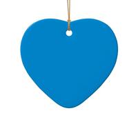 Poezjzw Décoration de Noël en céramique de couleur unie à motif bleu en forme de cœur à suspendre, cadeaux pour les vacances de Noël, ornements pour la décoration de la maison