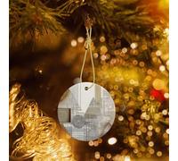 Poezjzw Décoration de Noël ronde en céramique à motif de symboles mathématiques à suspendre, cadeaux pour les vacances de Noël, ornements pour décoration d'intérieur