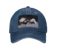 POEZJZW Deux poules combattantes avec motif autour de la queue de cheval vintage réglable casquette de cowboy casquette de baseball casquettes de gym pour femmes hommes femmes cadeaux noir, bleu