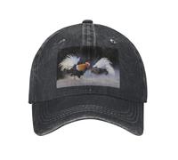 POEZJZW Deux poules combattantes avec motif autour de la queue de cheval vintage réglable casquette de cowboy casquette de baseball casquettes de gym pour femmes hommes femmes cadeaux noir, Noir