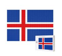 Poezjzw Drapeau de l'Islande Puzzle Classique Adulte 300 Pièces Puzzle en Bois Décoration Maison Moderne Jeu intellectuel 40 x 28 cm