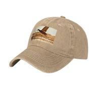 POEZJZW Duck Fly Upon River Casquette de baseball classique en coton délavé Taille réglable Chapeau de soleil d'été unisexe pour homme et femme Noir, naturel, Taille unique