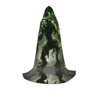 POEZJZW Elfes On The Tree Spirit Pattern Cape à capuche pour adulte homme femme Noël capuche cape cosplay costumes S