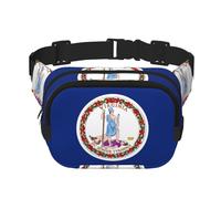 Poezjzw Flag Of Virginia Sac banane de voyage pour course à pied, cyclisme et aventures en plein air, téléphone portable et cartes de crédit, noir, One Size