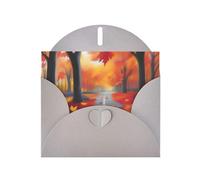 POEZJZW Forest Path Lot de 10 cartes de Noël en papier perlé avec enveloppes grises pour remerciement, mariage, Saint-Valentin
