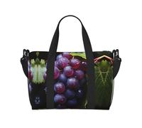 Poezjzw Fresh Grapes Sac de Voyage Sac de Transport Week-end Femme Sac d'Hôpital pour Travail et Livraison de Nuit Sac Bagage Noir Taille Unique Noir Taille Unique, Noir , Taille unique